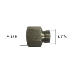 RACOR ALTA PRESION M.18 H - 1/4" M 250 BAR INOX